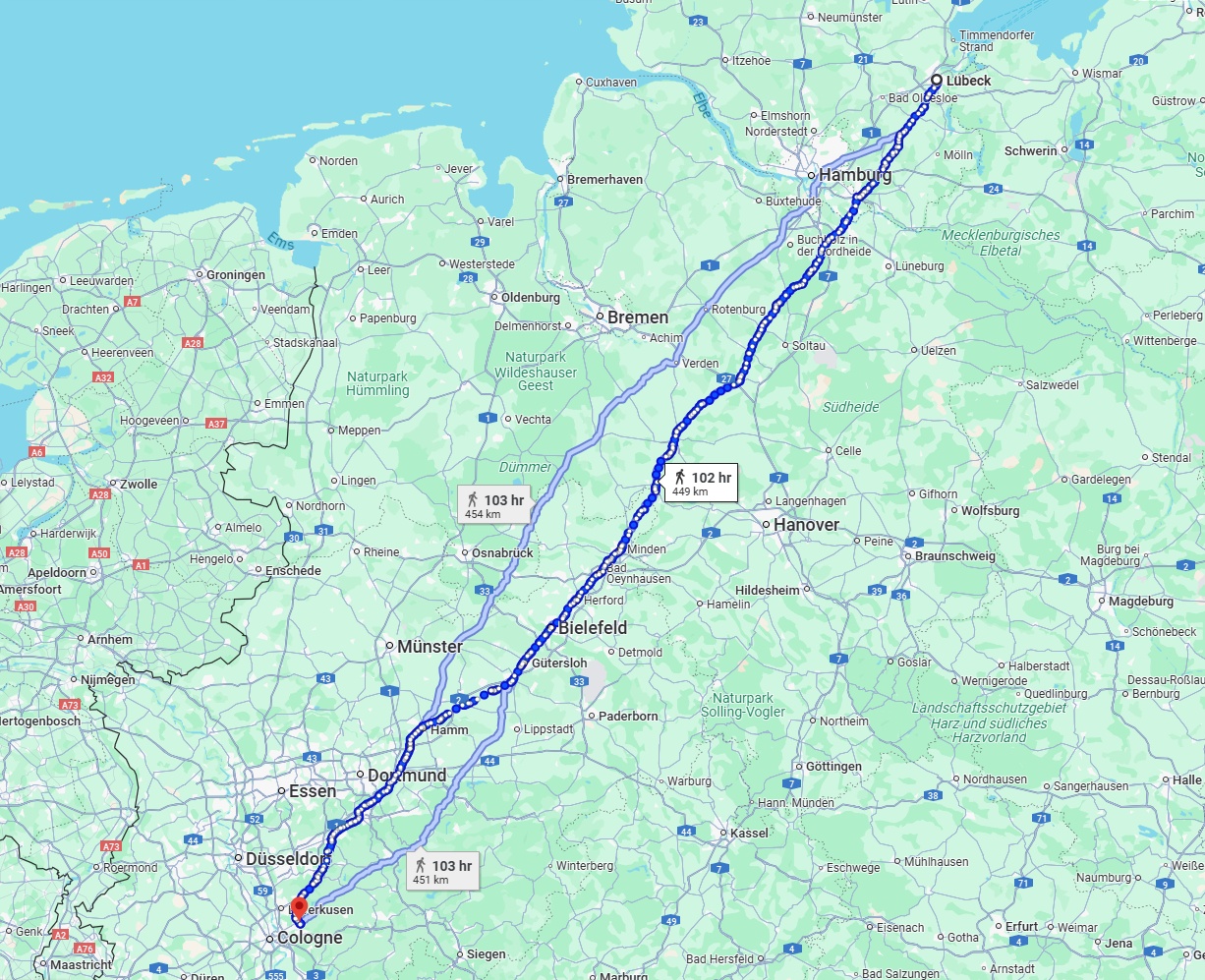 Anreise von Lübeck Zu Bergisch Gladbach Über 