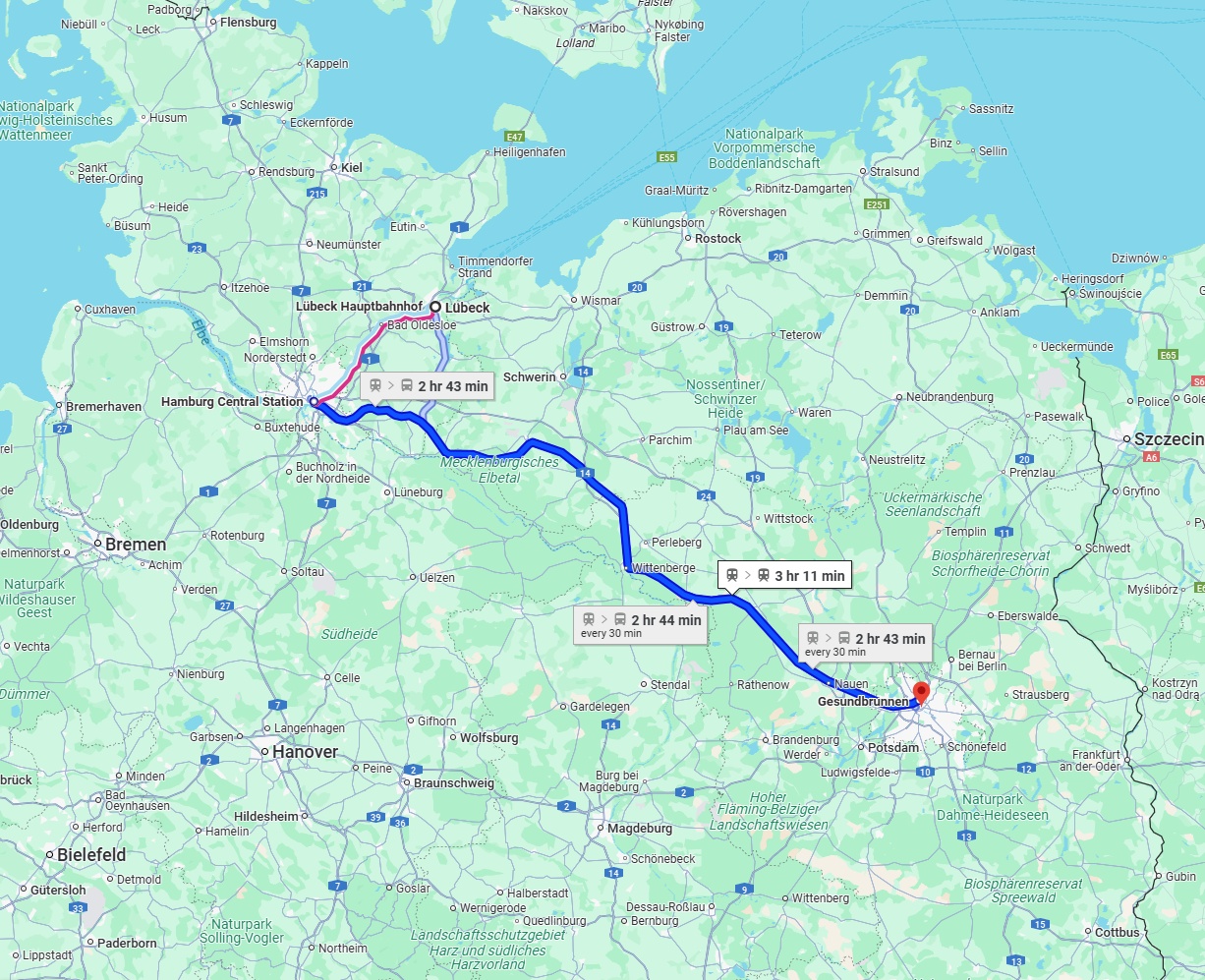 Anreise von Lübeck Zu Berlin Über 
