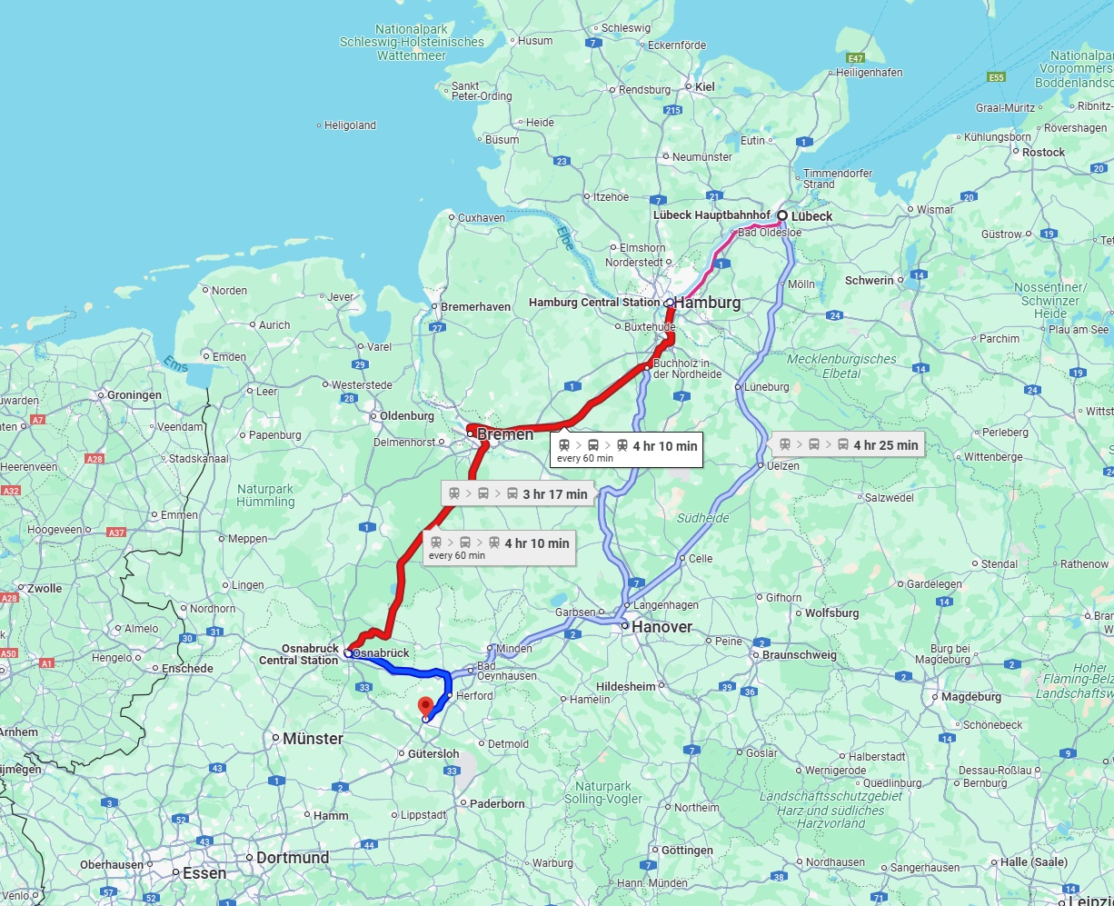 Anreise von Lübeck Zu Bielefeld Über 