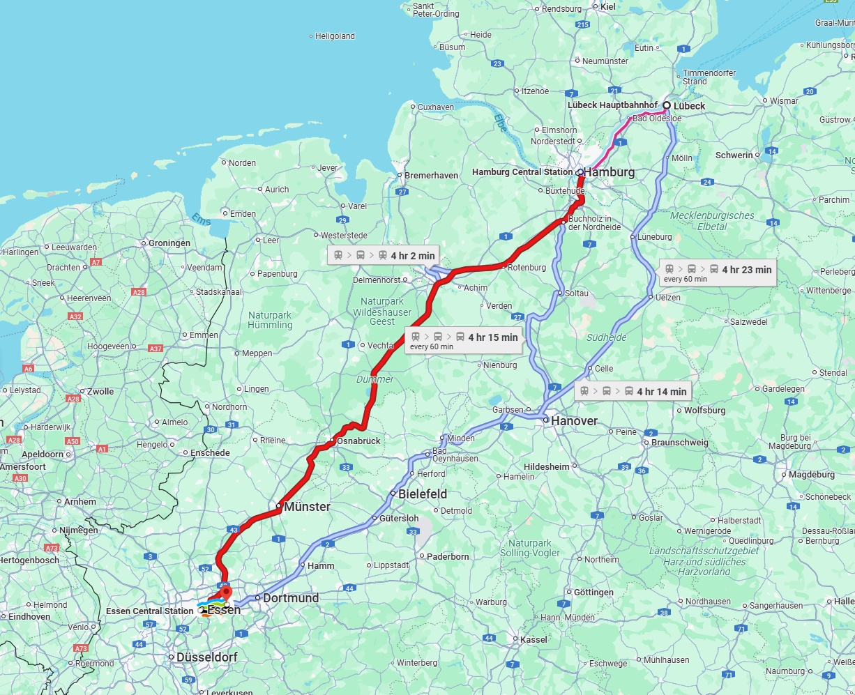 Anreise von Lübeck Zu Bochum Über 