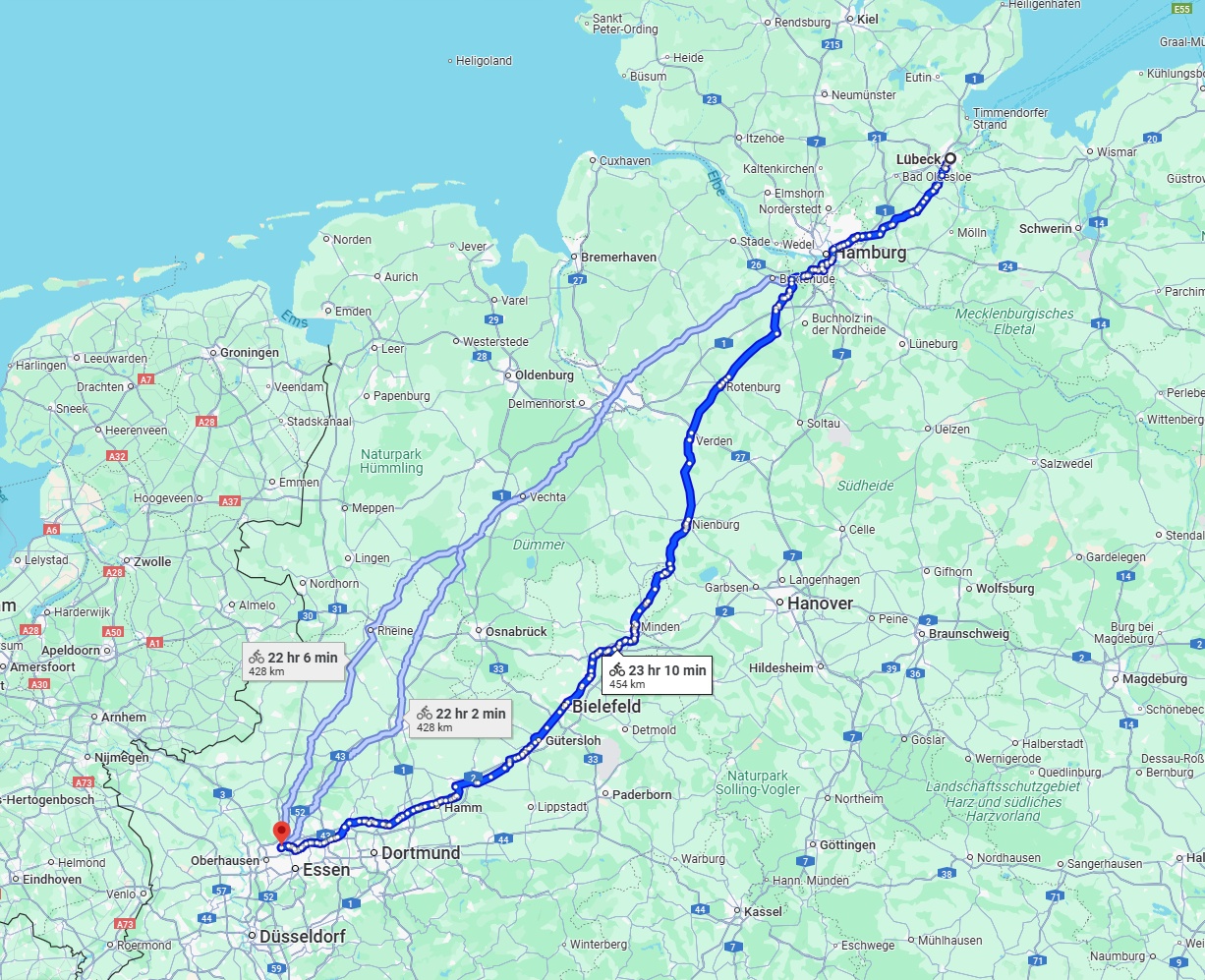 Anreise von Lübeck Zu Bottrop Über 