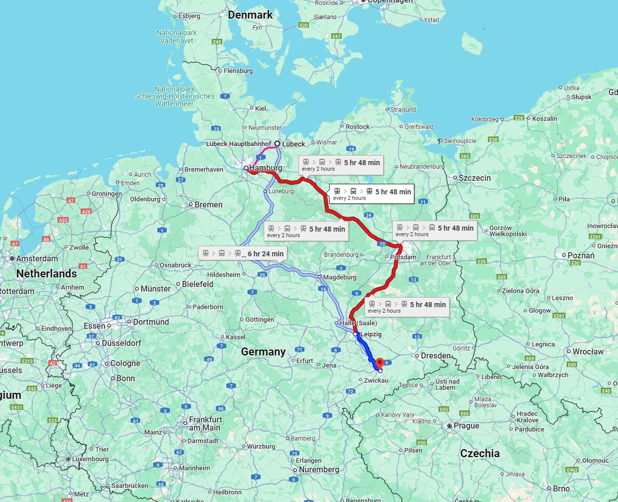 Anreise von Lübeck Zu Chemnitz Über 