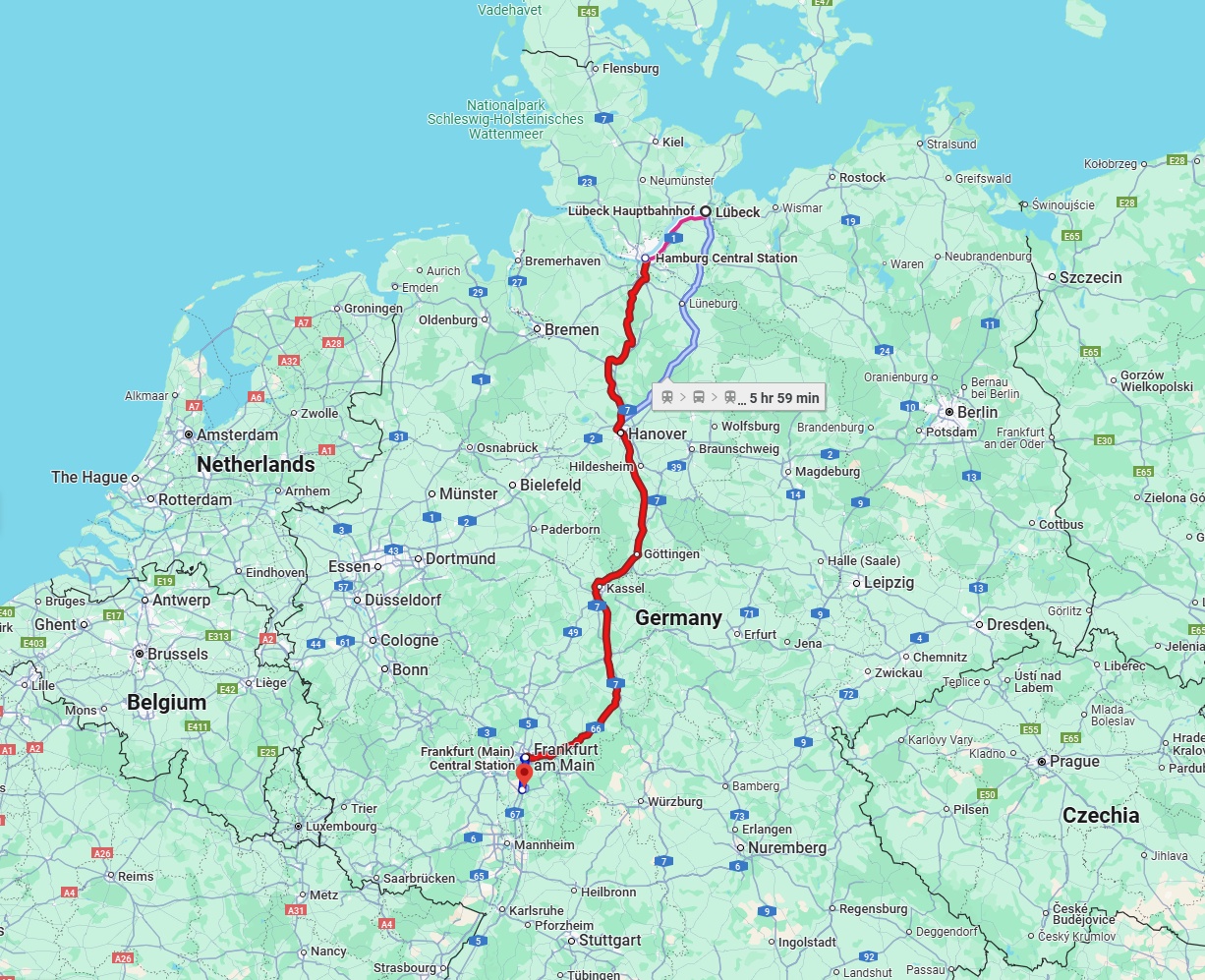 Anreise von Lübeck Zu Darmstadt Über 