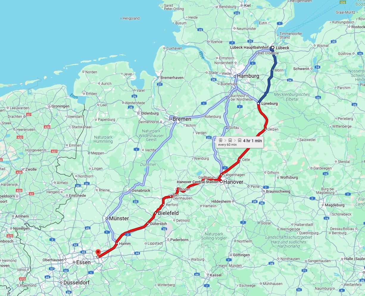 Anreise von Lübeck Zu Dortmund Über 