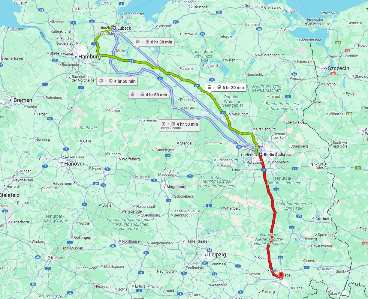 Anreise von Lübeck Zu Dresden Über 