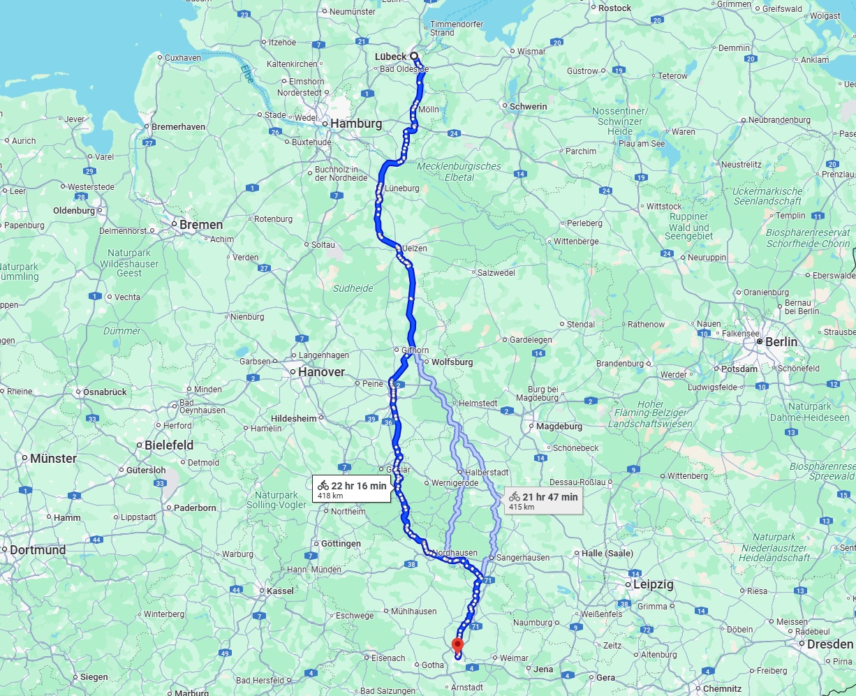 Anreise von Lübeck Zu Erfurt Über 