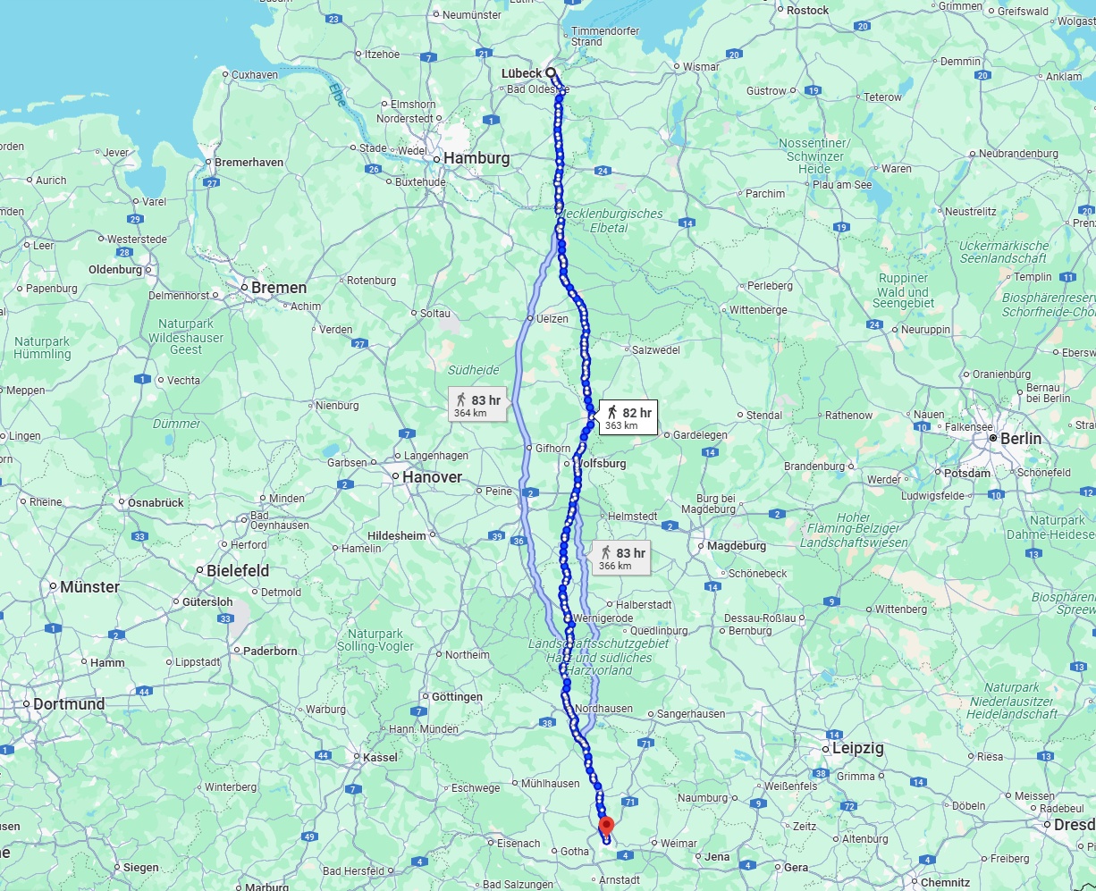 Anreise von Lübeck Zu Erfurt Über 