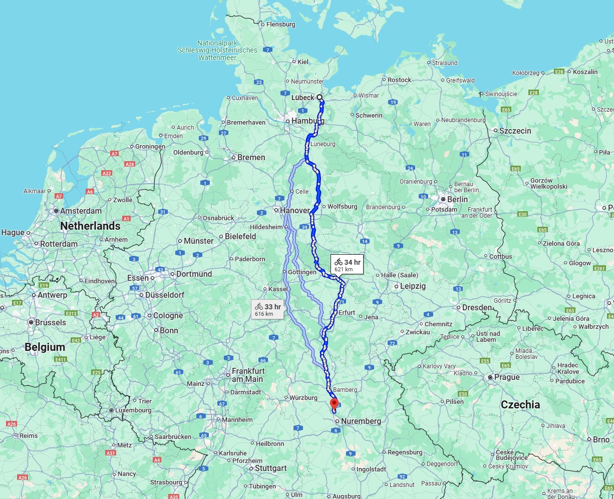Anreise von Lübeck Zu Erlangen Über 