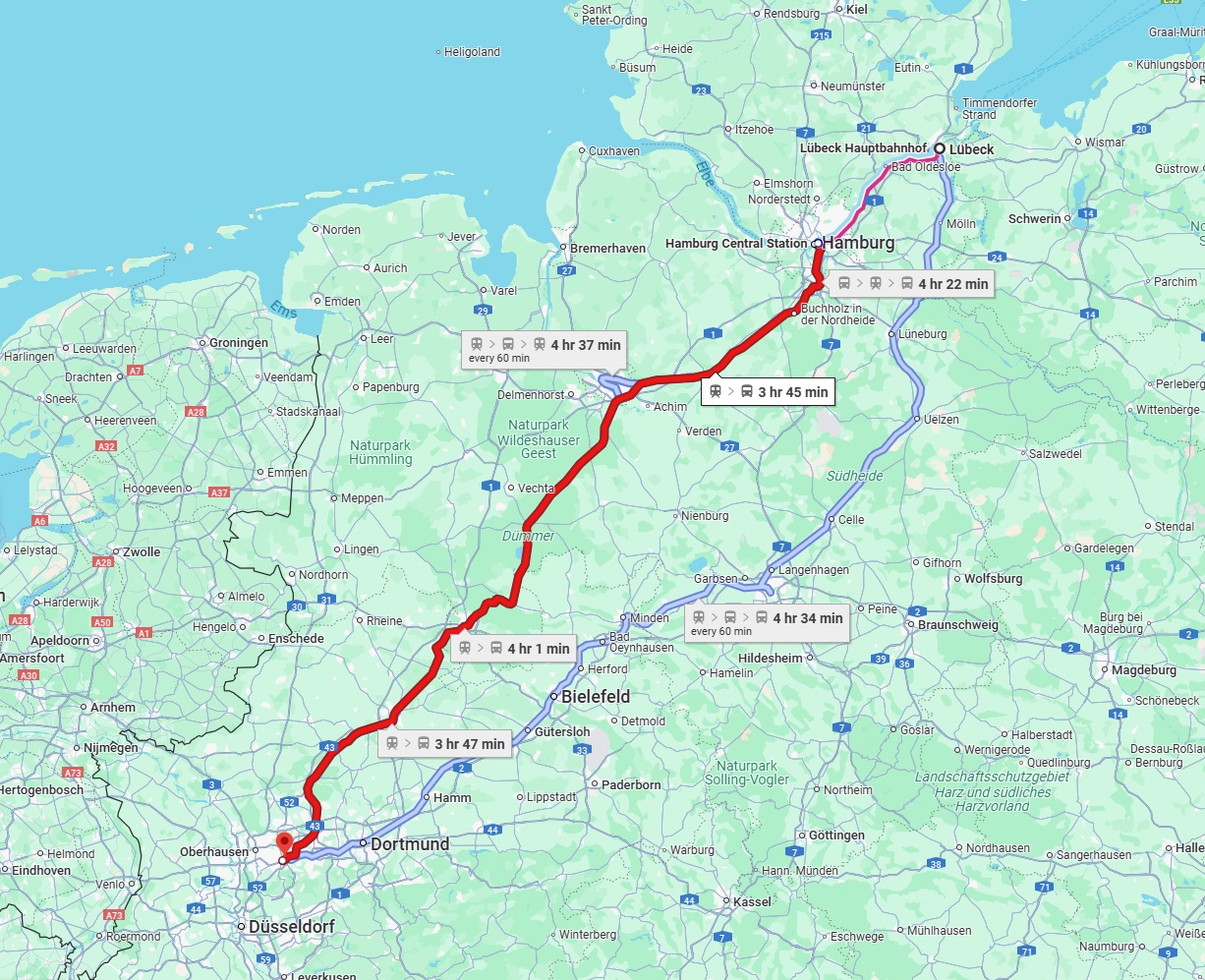 Anreise von Lübeck Zu Essen Über 