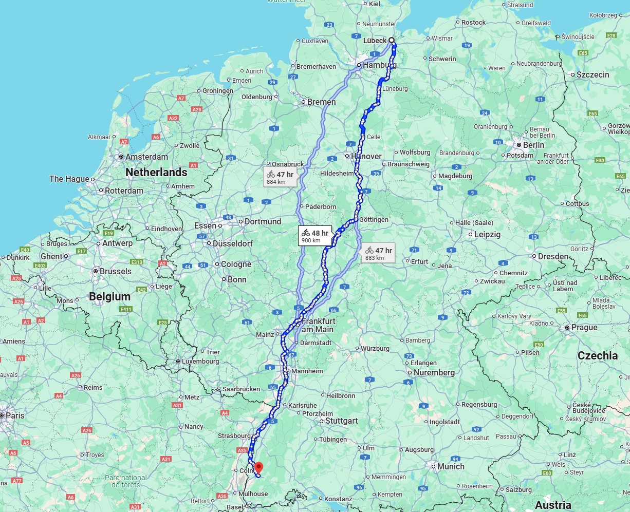 Anreise von Lübeck Zu Freiburg im Breisgau Über 