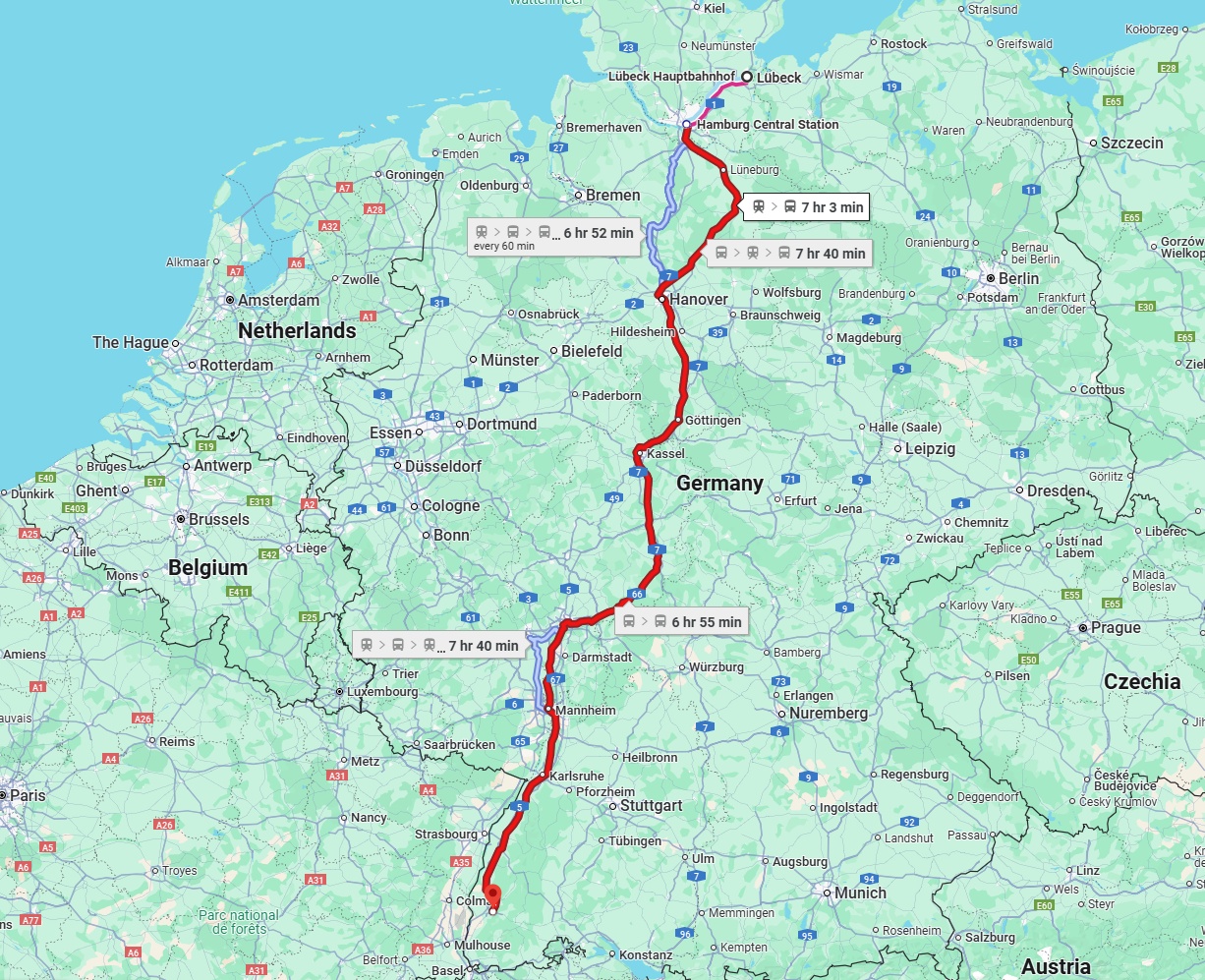 Anreise von Lübeck Zu Freiburg im Breisgau Über 