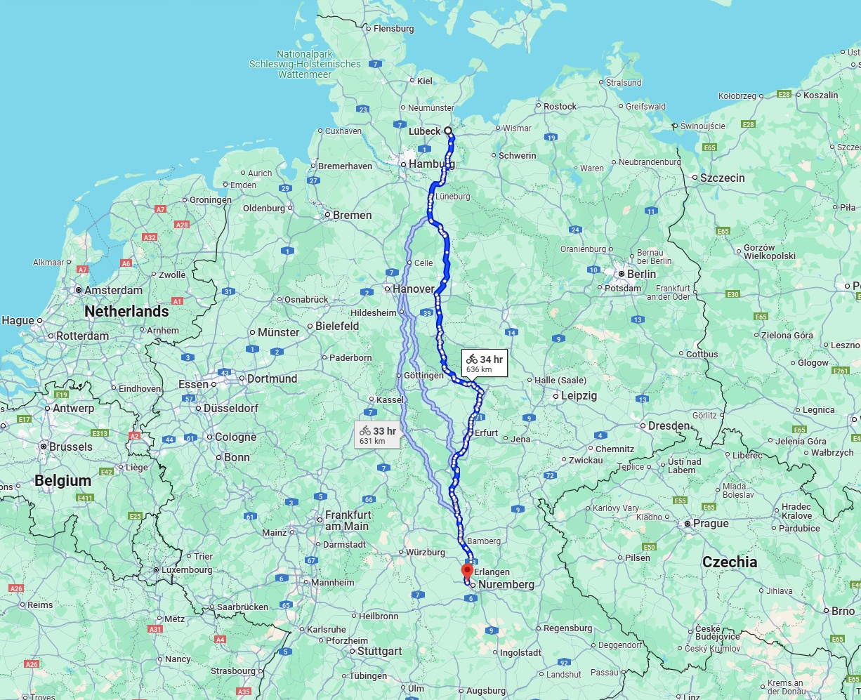 Anreise von Lübeck Zu Fürth Über 