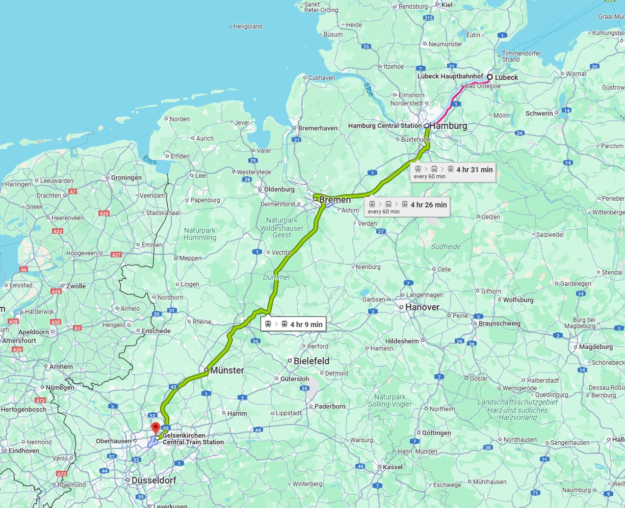 Anreise von Lübeck Zu Gelsenkirchen Über 