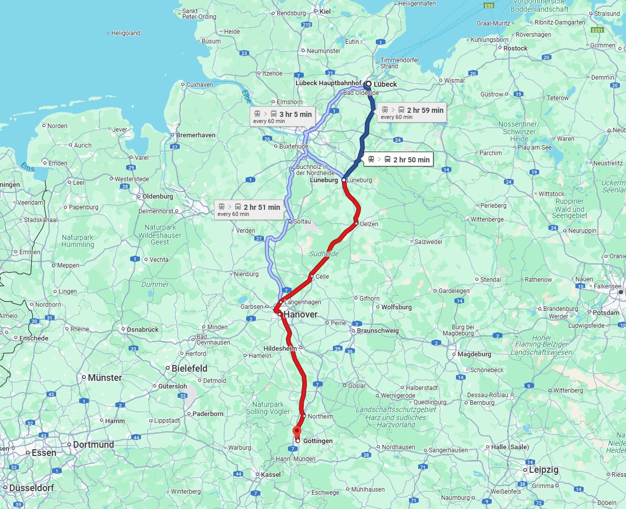 Anreise von Lübeck Zu Göttingen Über 