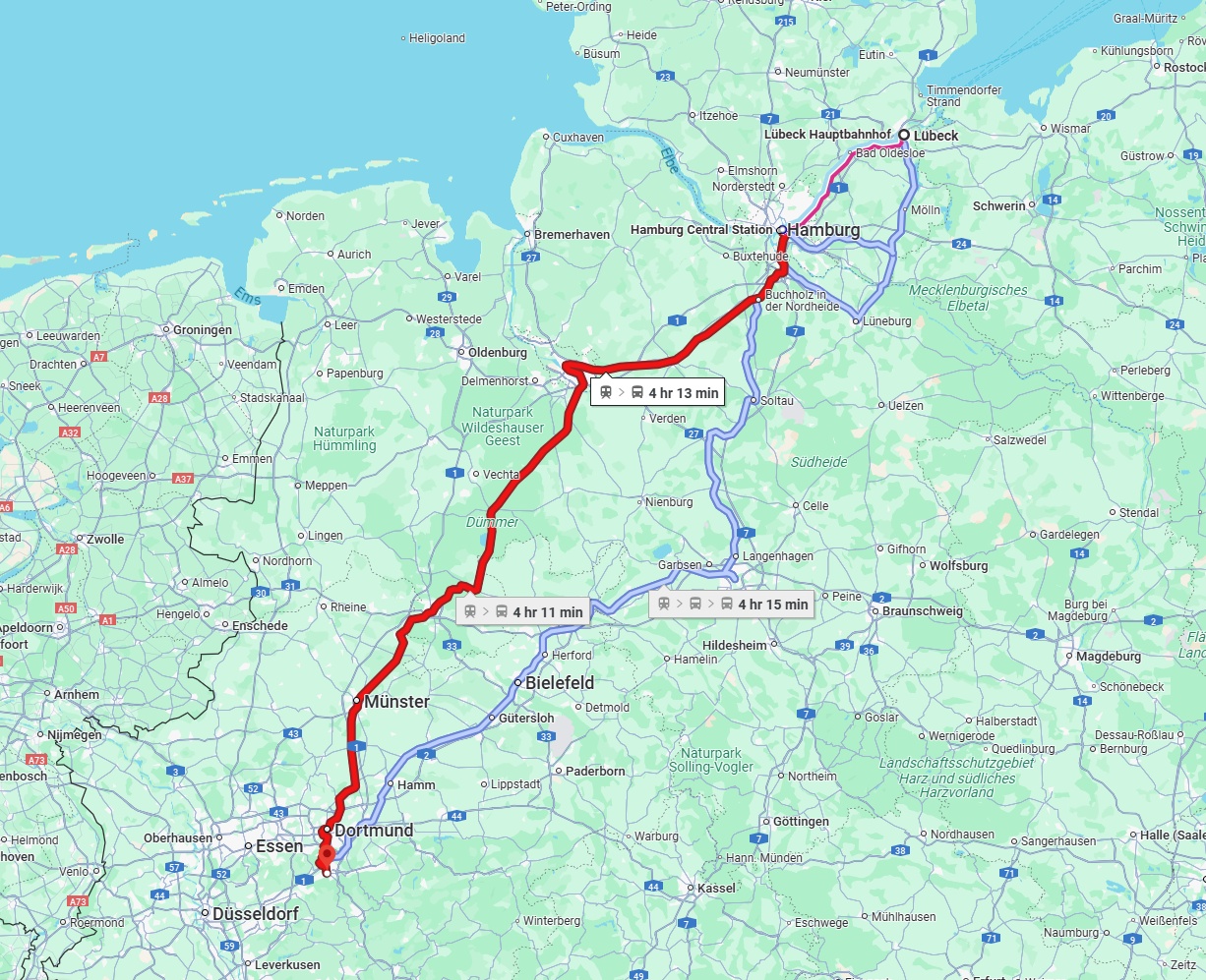 Anreise von Lübeck Zu Hagen Über 