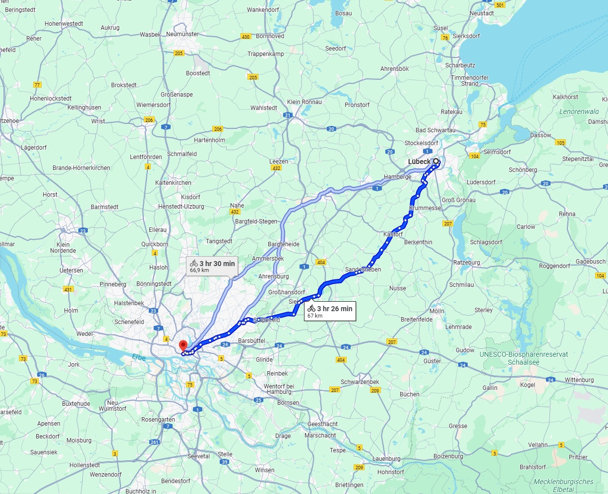 Anreise von Lübeck Zu Hamburg Über 