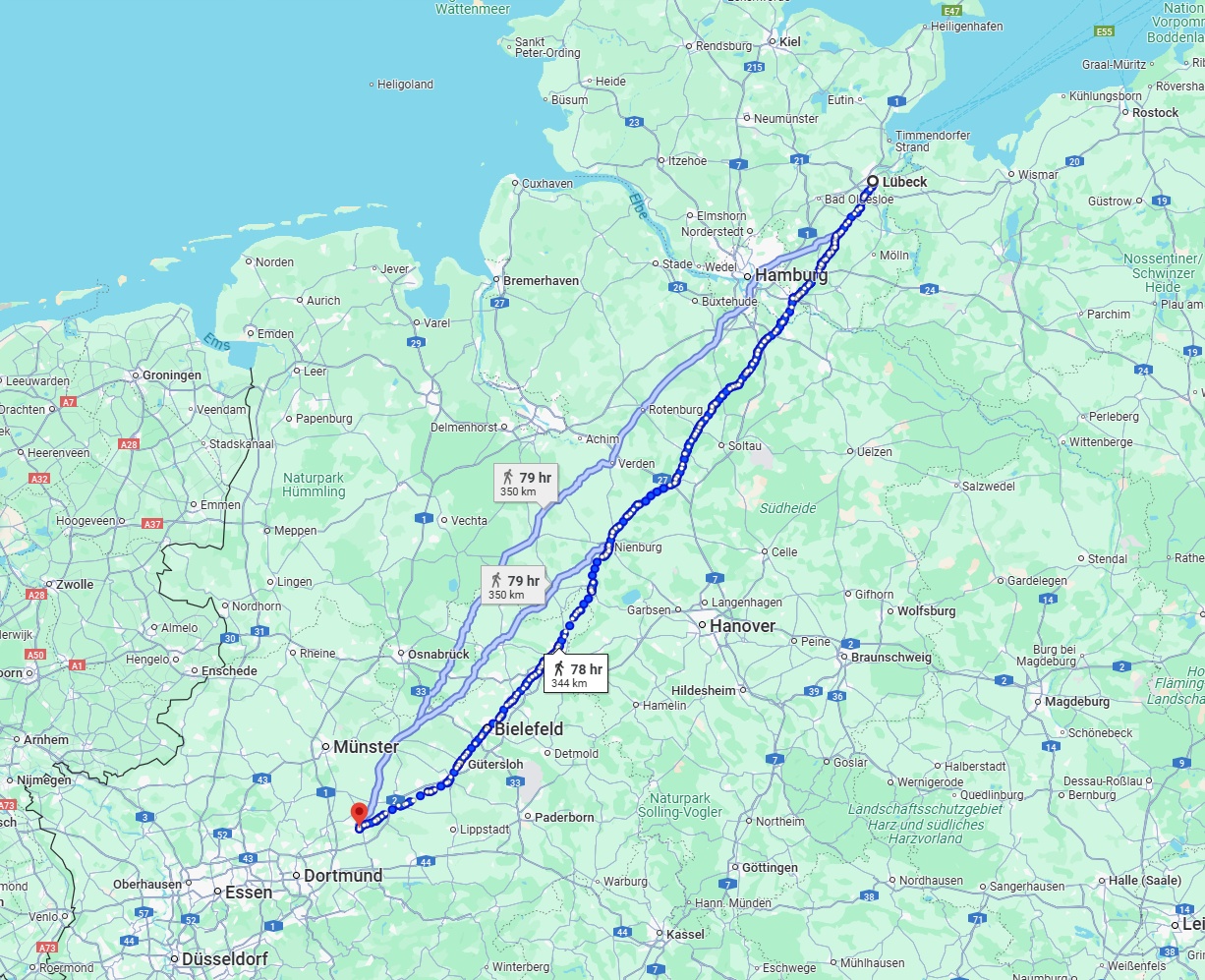 Anreise von Lübeck Zu Hamm Über 