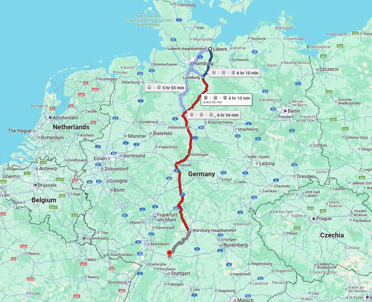 Anreise von Lübeck Zu Heilbronn Über 