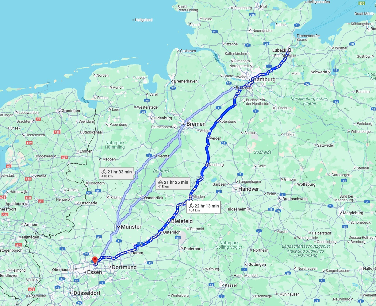 Anreise von Lübeck Zu Herne Über 