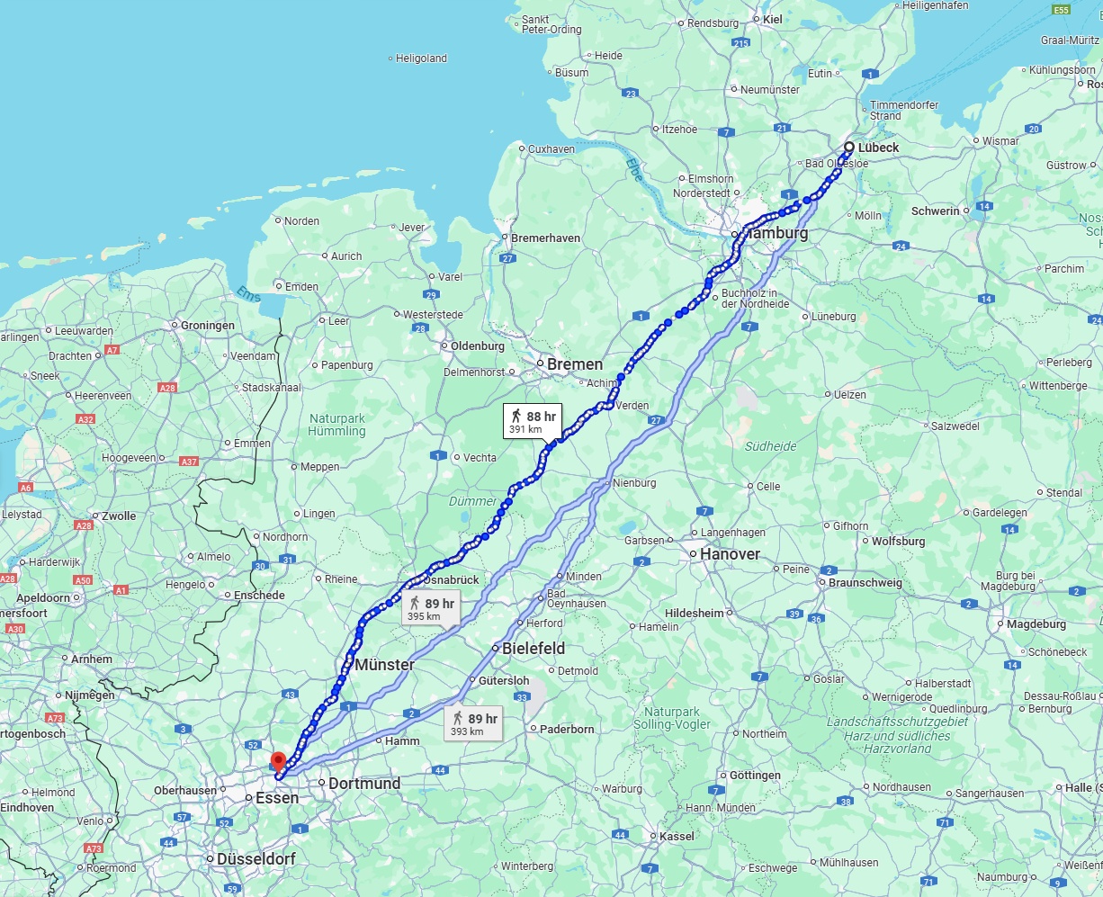Anreise von Lübeck Zu Herne Über 