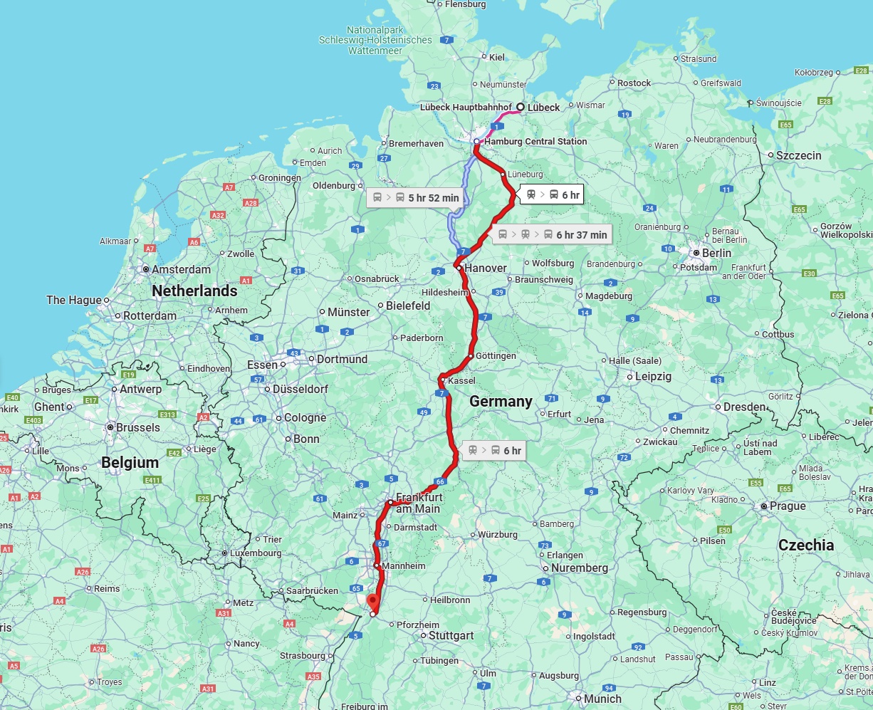 Anreise von Lübeck Zu Karlsruhe Über 