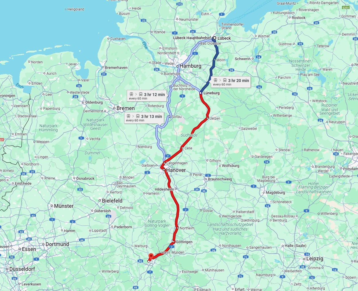 Anreise von Lübeck Zu Kassel Über 