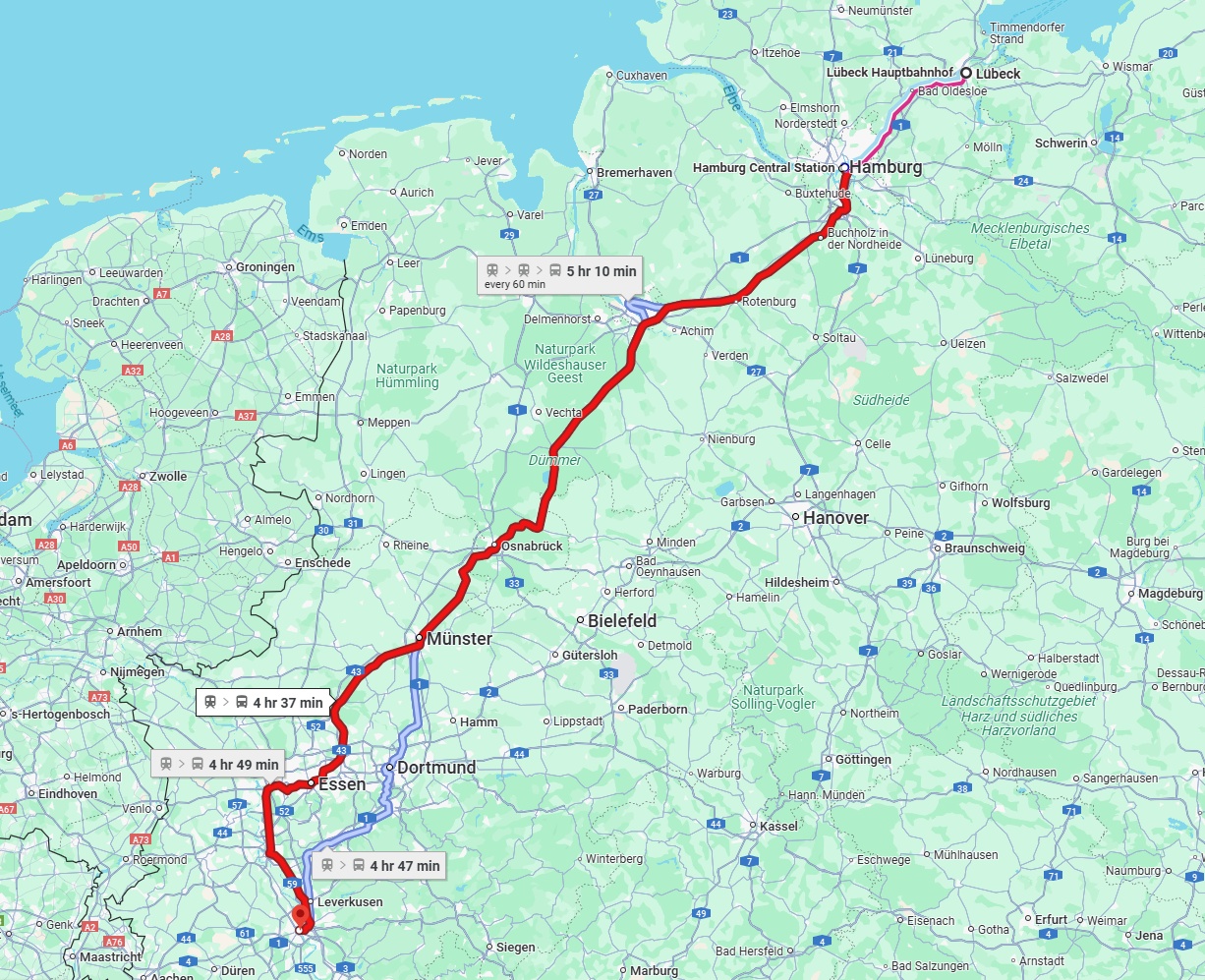 Anreise von Lübeck Zu Köln Über 