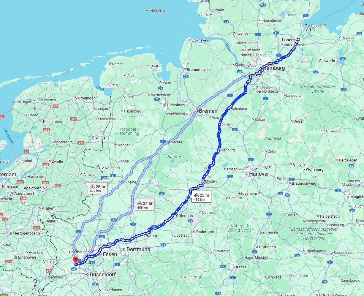 Anreise von Lübeck Zu Krefeld Über 
