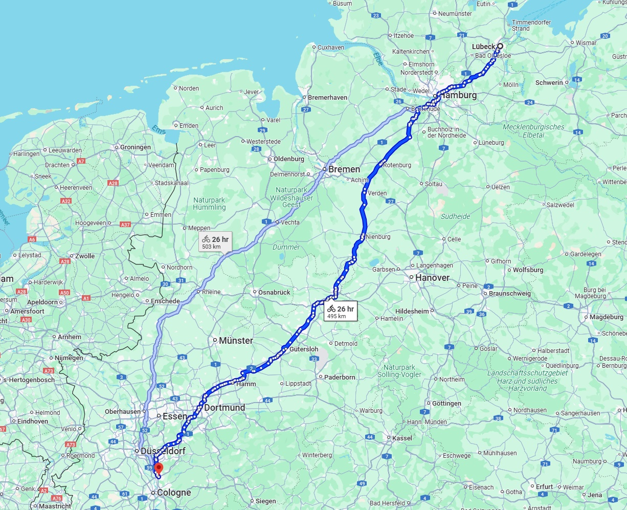 Anreise von Lübeck Zu Leverkusen Über 