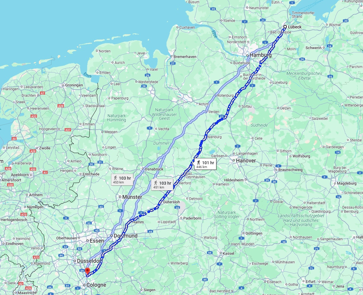 Anreise von Lübeck Zu Leverkusen Über 