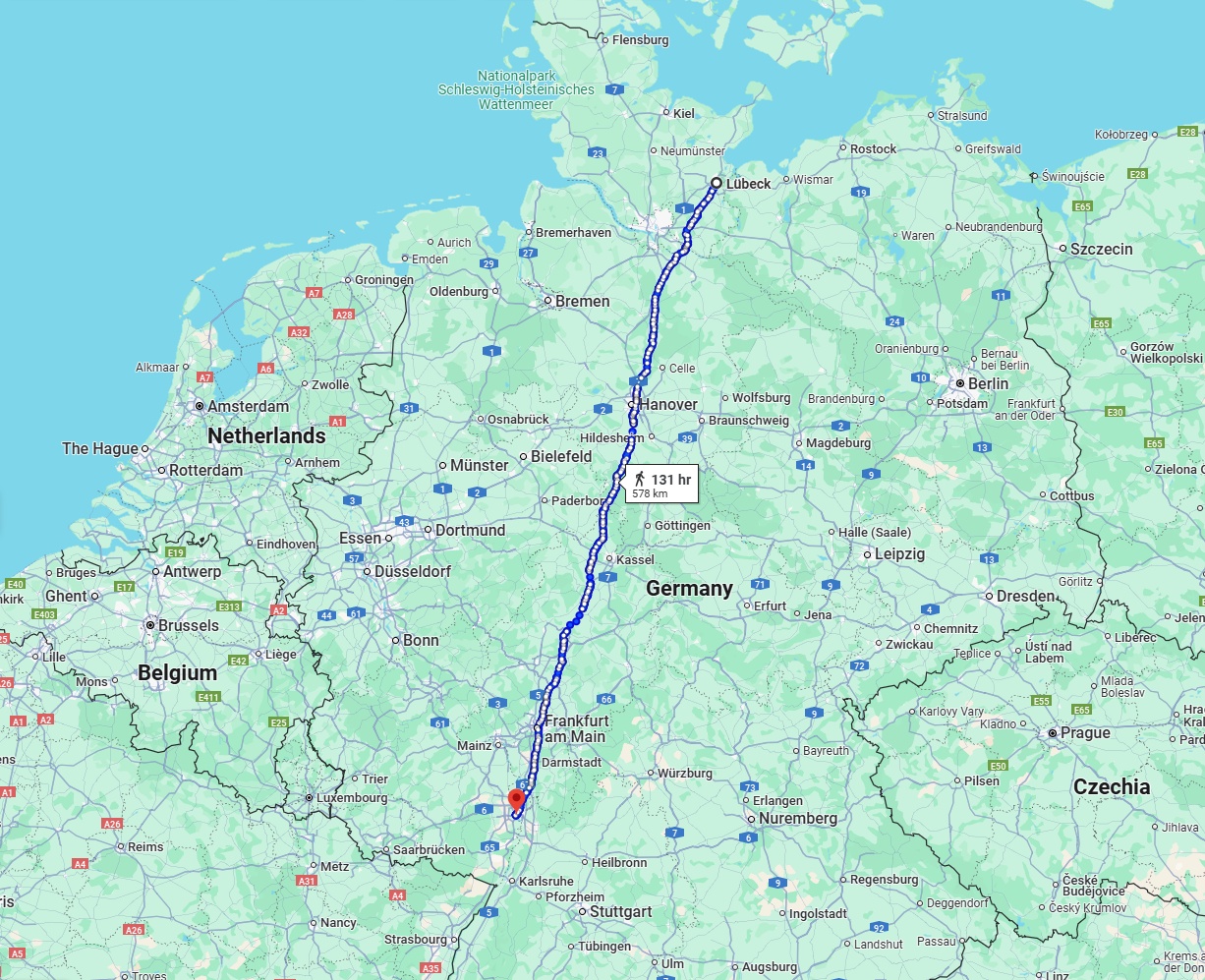 Anreise von Lübeck Zu Ludwigshafen am Rhein Über 