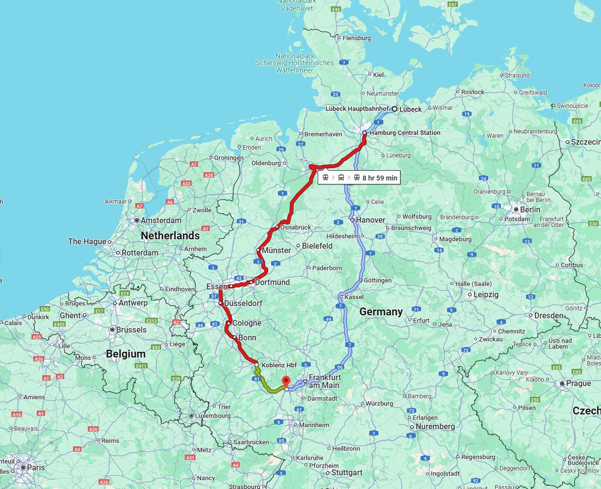 Anreise von Lübeck Zu Mainz Über 