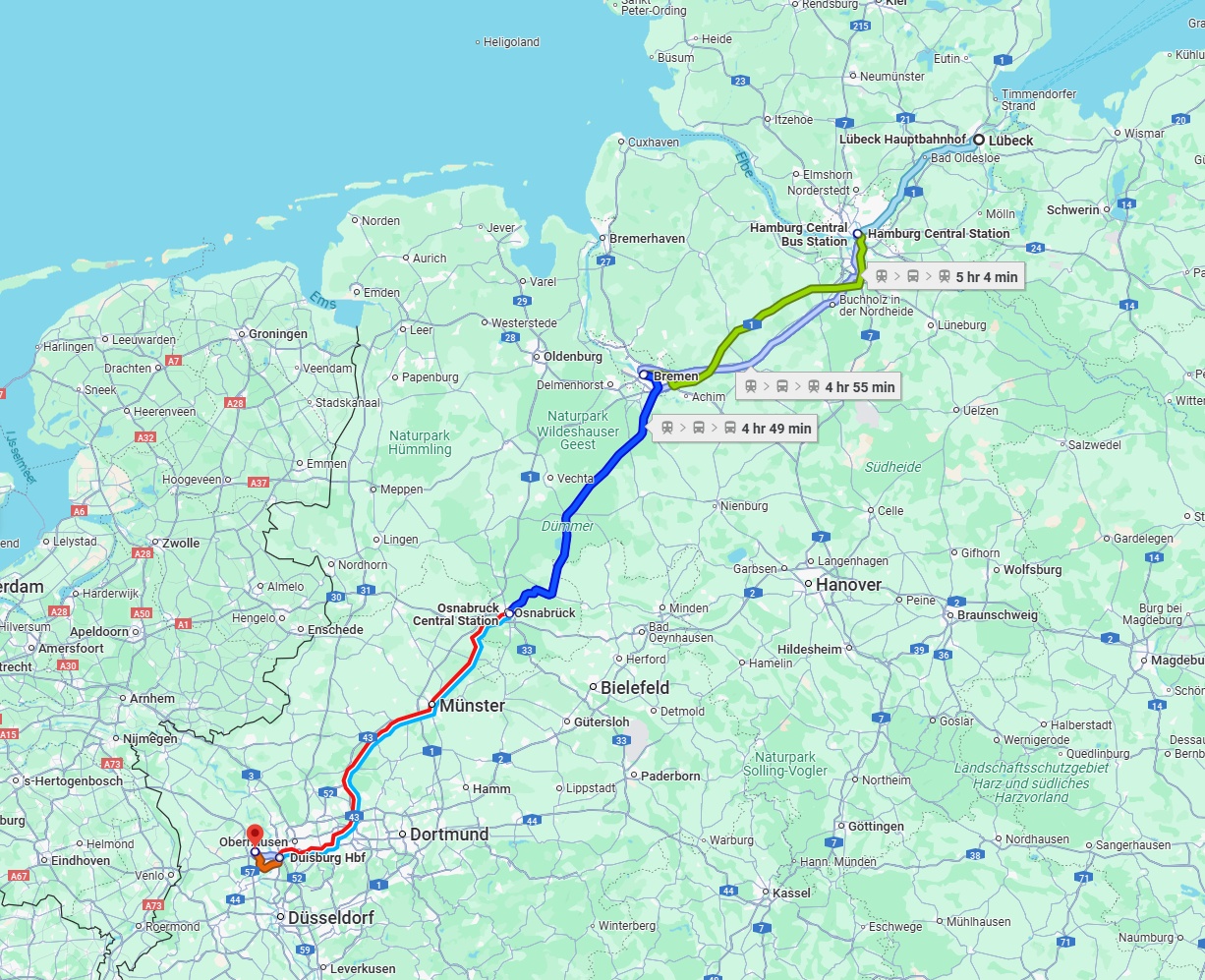 Anreise von Lübeck Zu Moers Über 