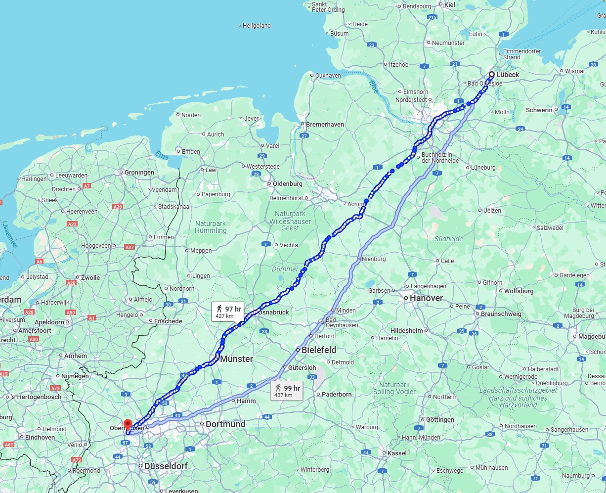 Anreise von Lübeck Zu Moers Über 