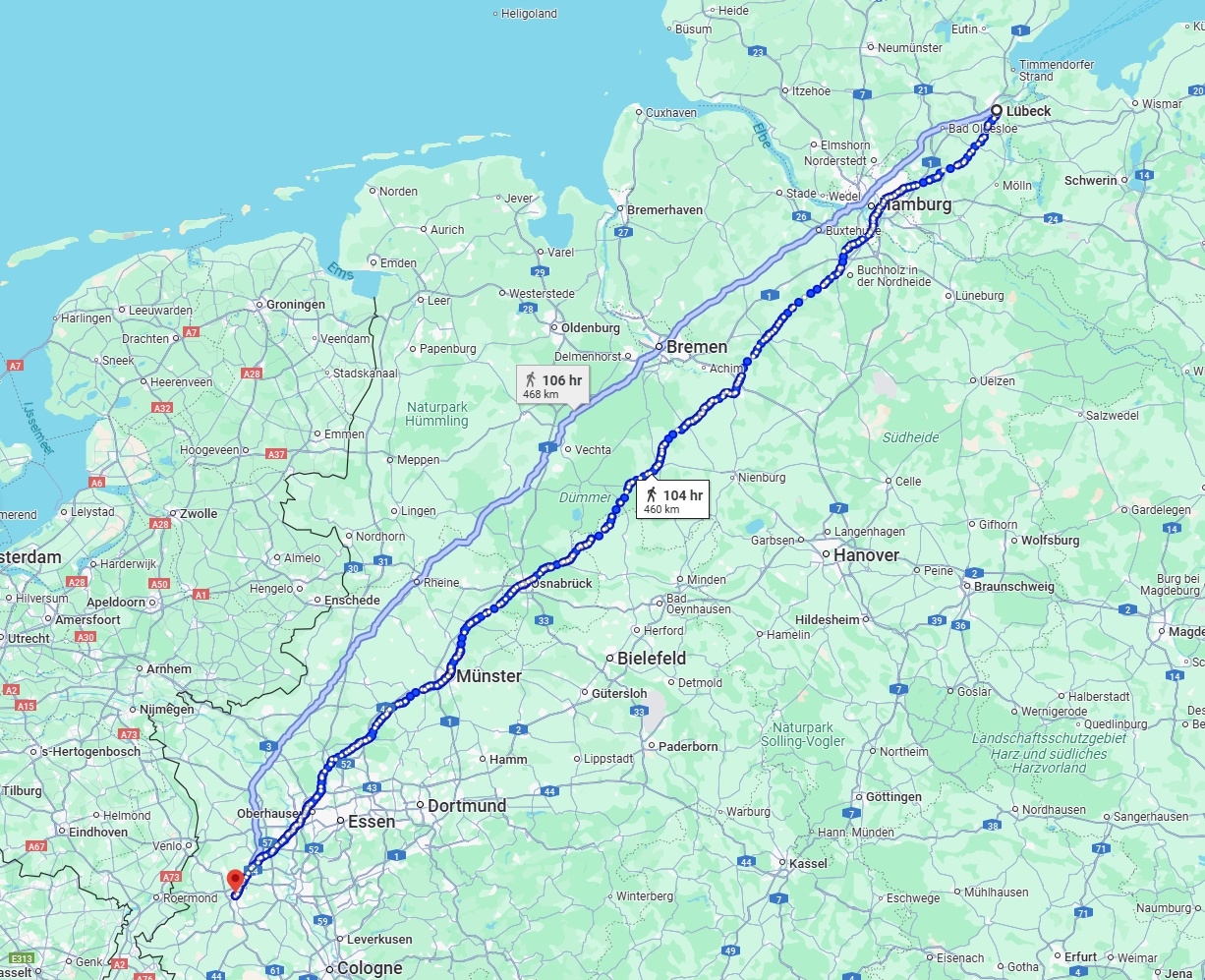 Anreise von Lübeck Zu Mönchengladbach Über 
