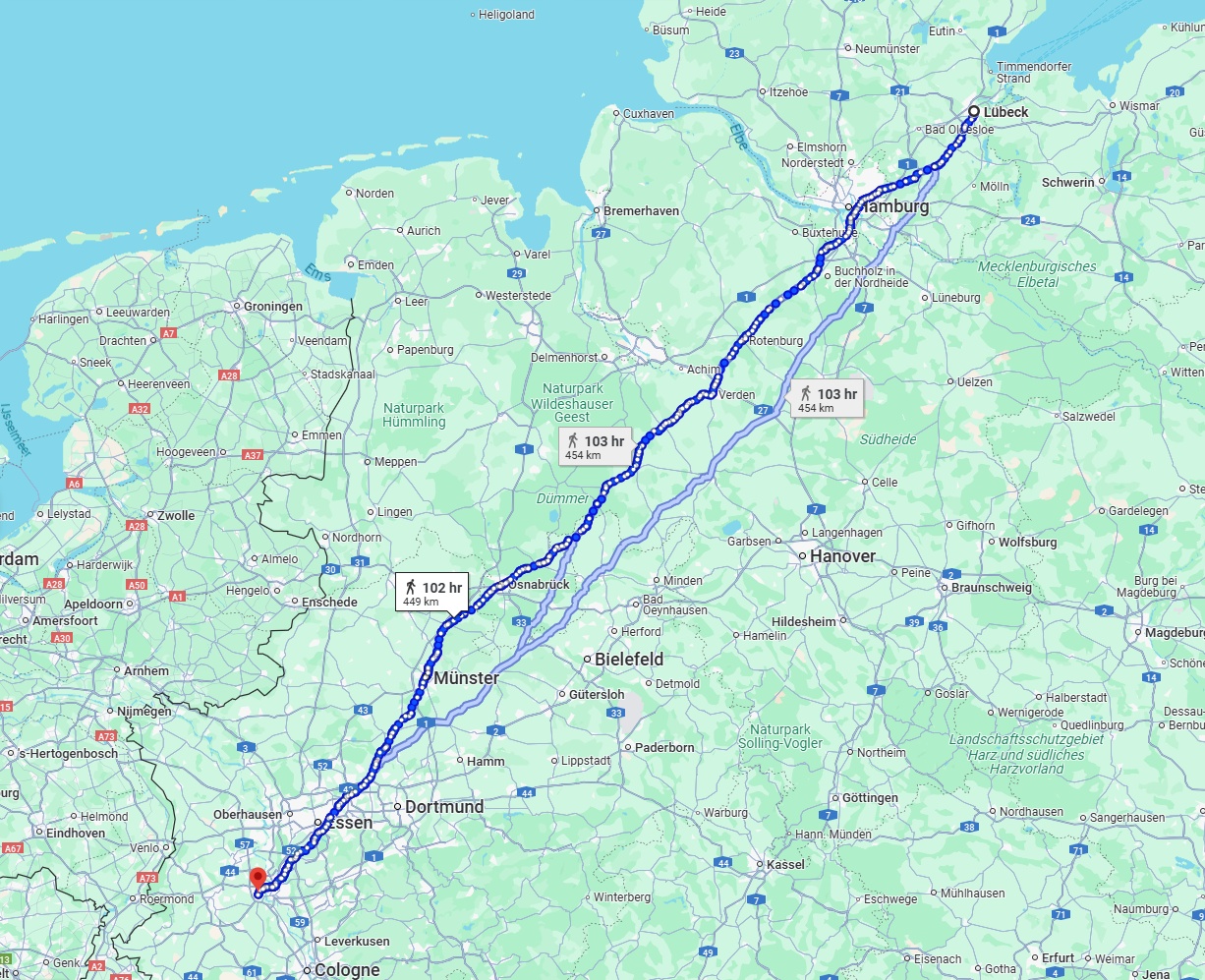 Anreise von Lübeck Zu Neuss Über 