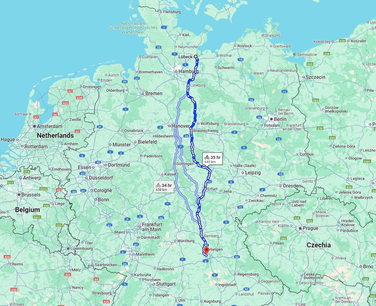 Anreise von Lübeck Zu Nürnberg Über 