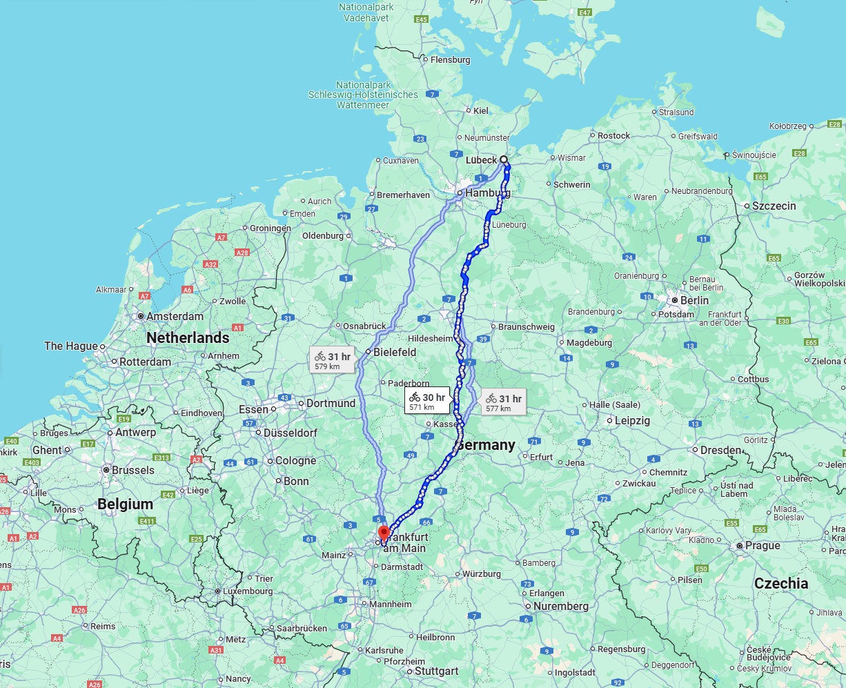 Anreise von Lübeck Zu Offenbach am Main Über 