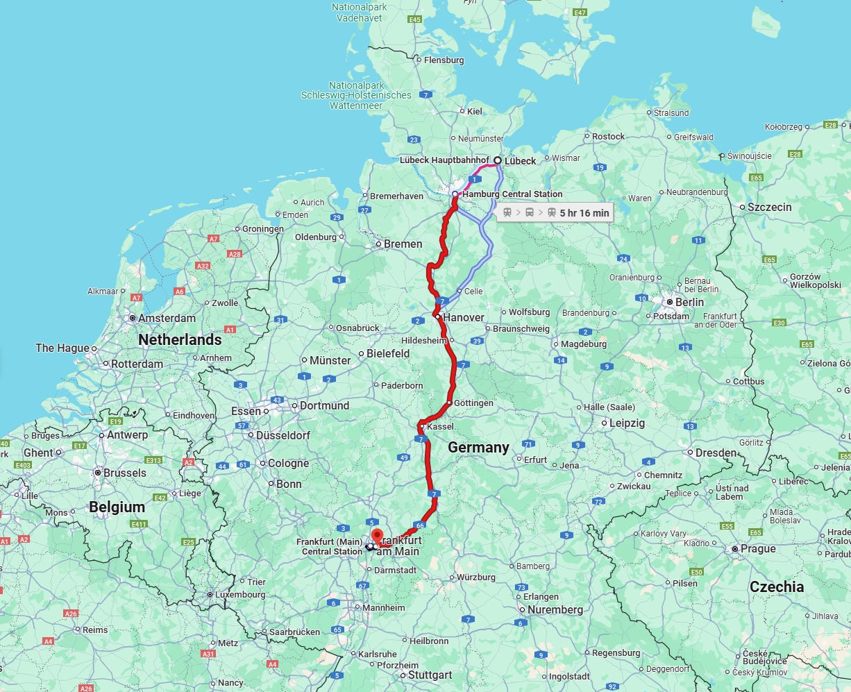 Anreise von Lübeck Zu Offenbach am Main Über 