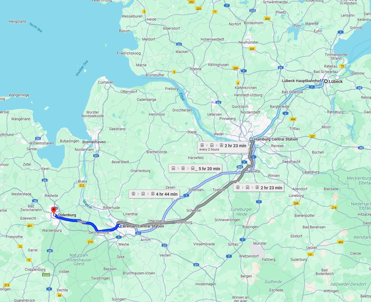 Anreise von Lübeck Zu Oldenburg Über 