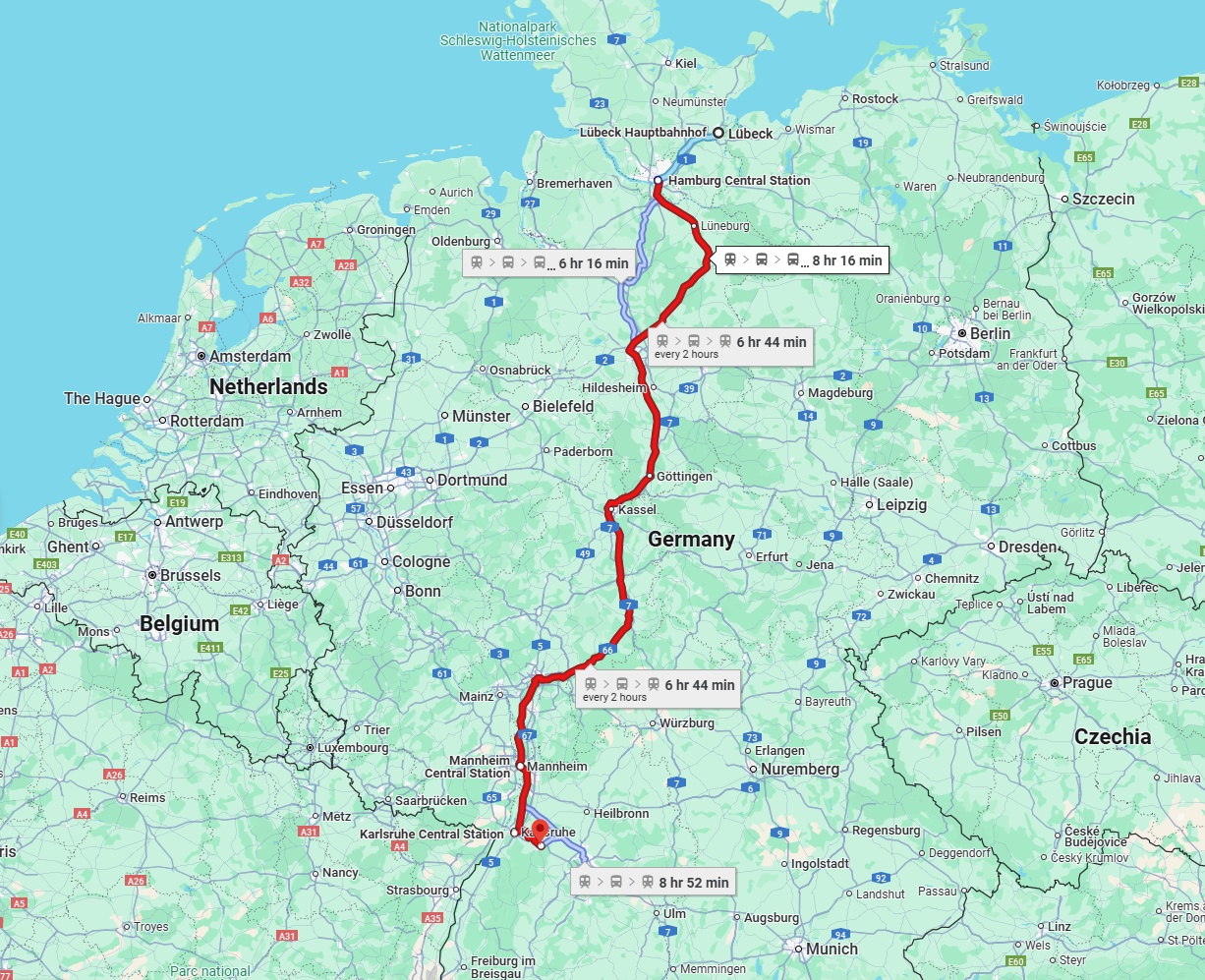 Anreise von Lübeck Zu Pforzheim Über 
