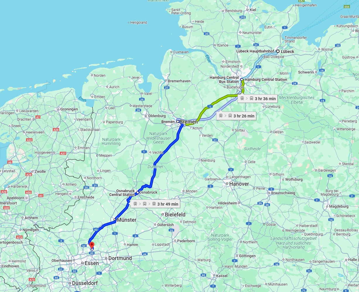 Anreise von Lübeck Zu Recklinghausen Über 