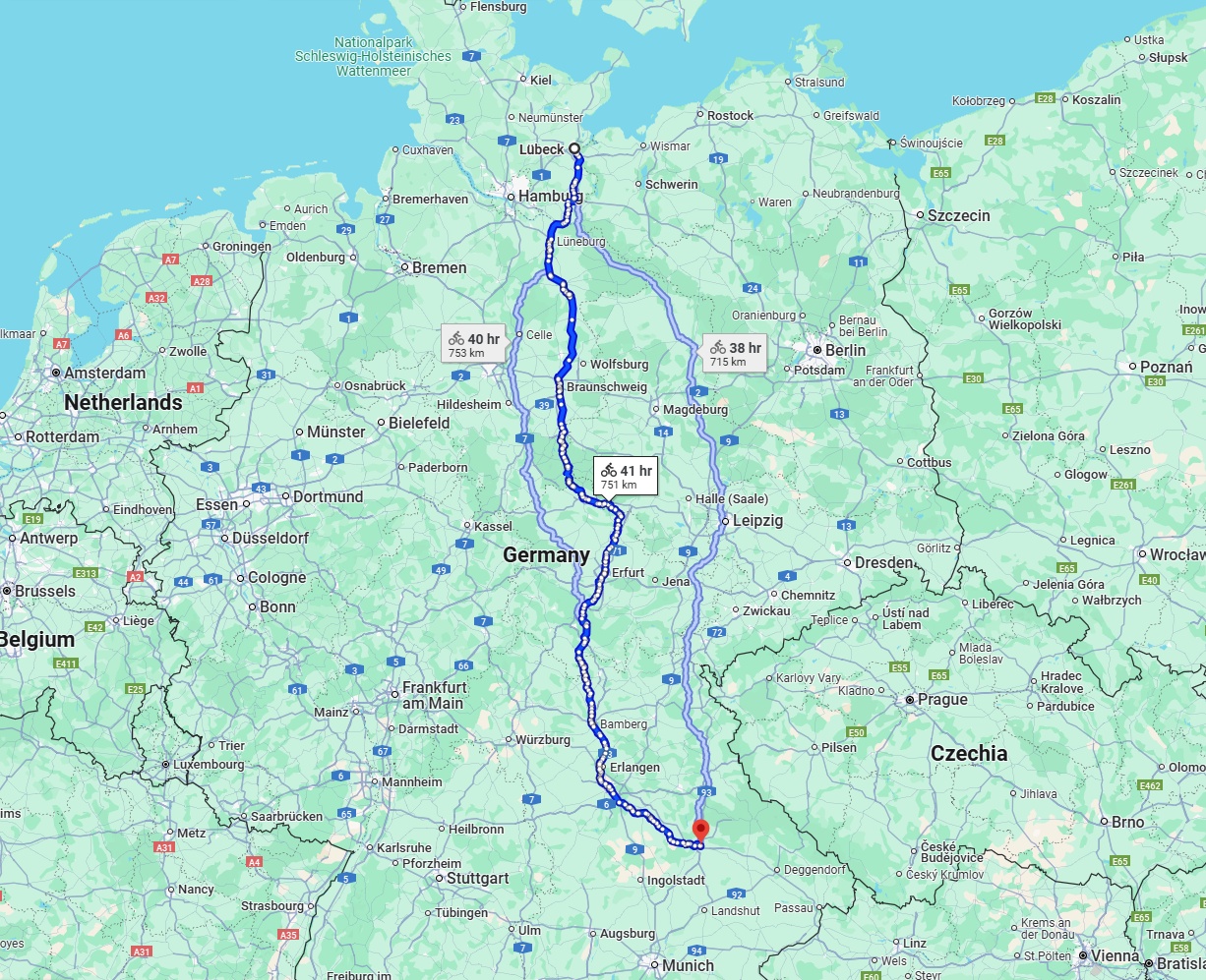 Anreise von Lübeck Zu Regensburg Über 