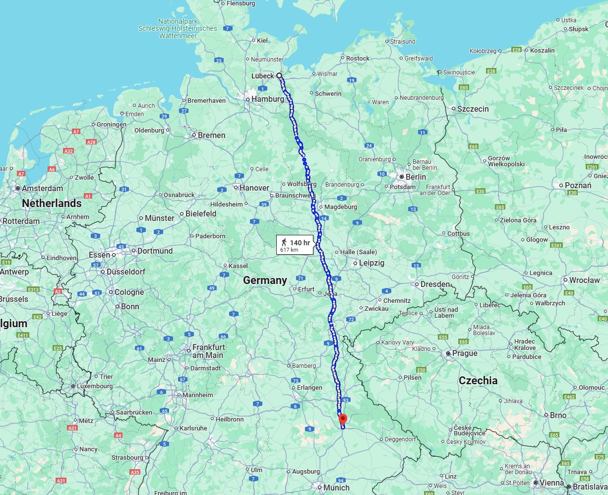 Anreise von Lübeck Zu Regensburg Über 