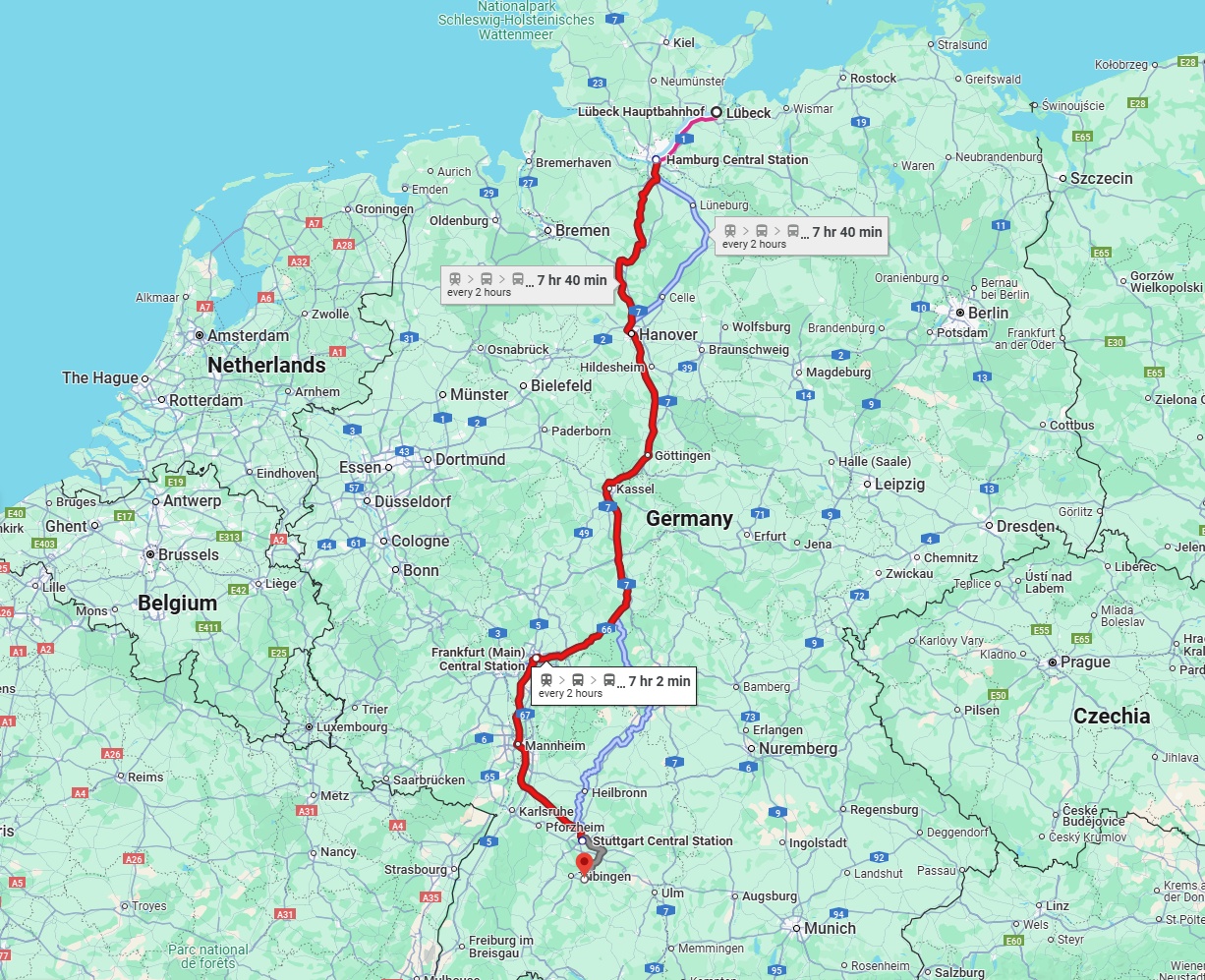 Anreise von Lübeck Zu Reutlingen Über 