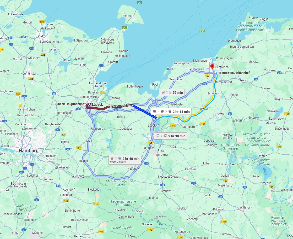 Anreise von Lübeck Zu Rostock Über 
