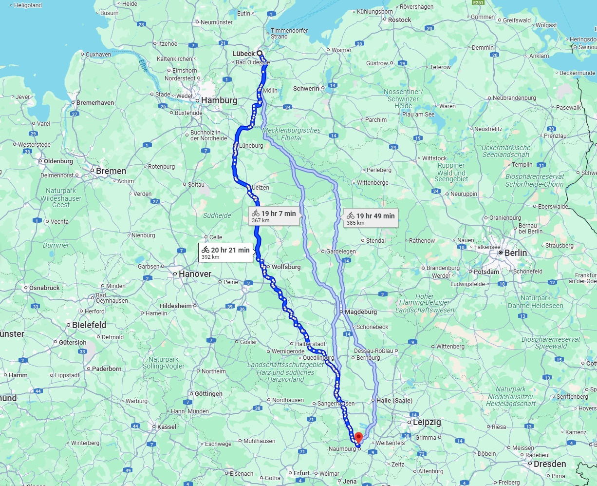 Anreise von Lübeck Zu Saale Über 