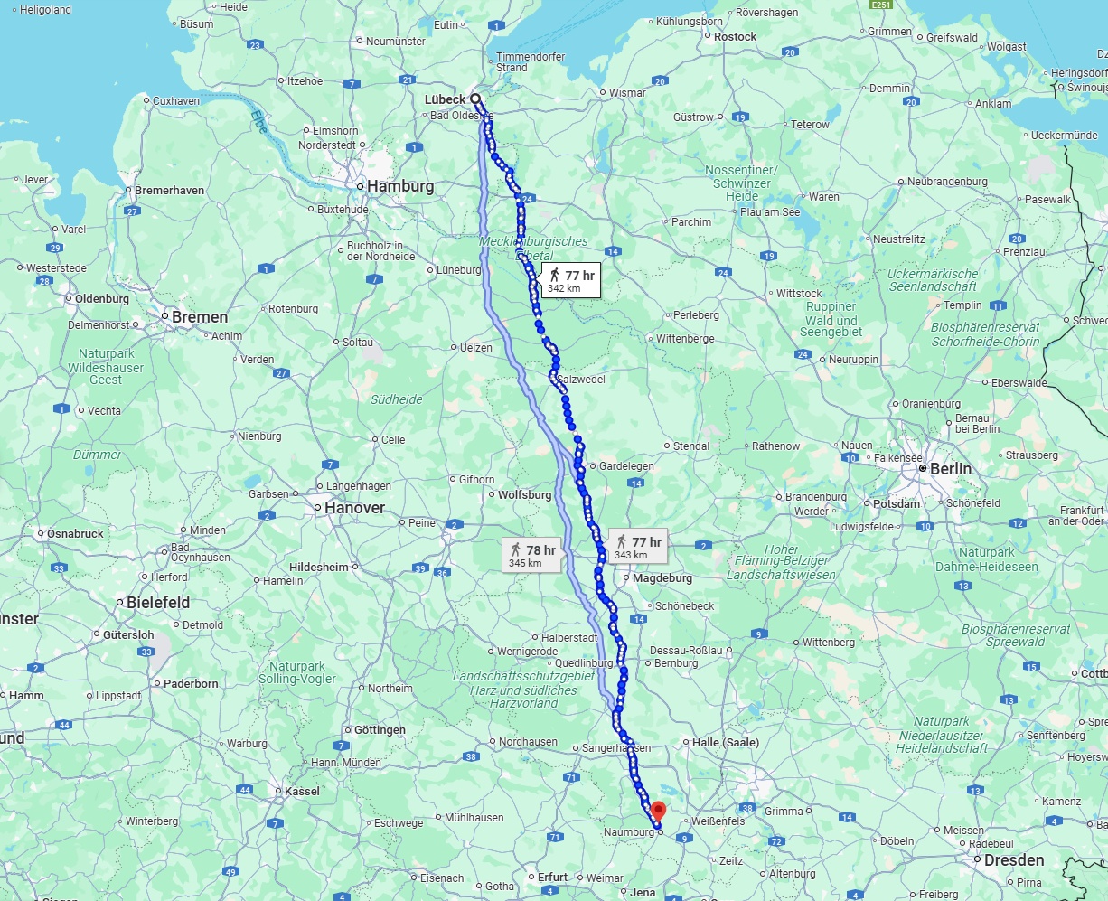 Anreise von Lübeck Zu Saale Über 
