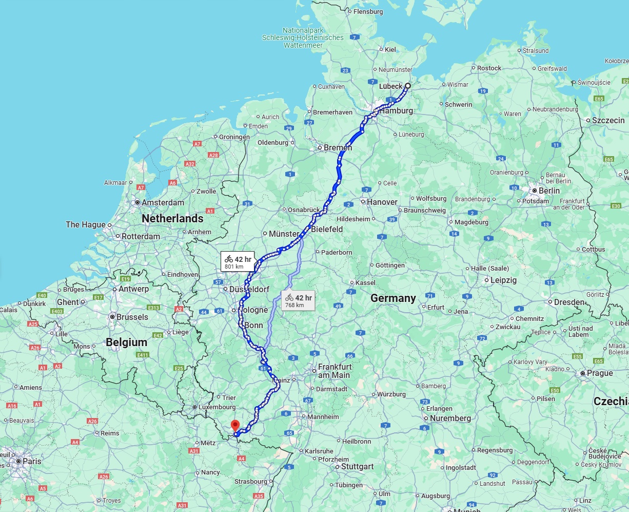 Anreise von Lübeck Zu Saarbrücken Über 