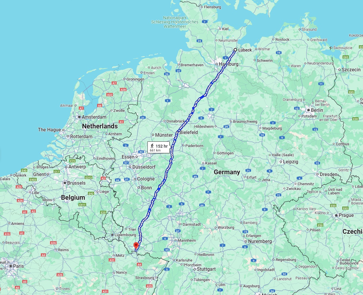 Anreise von Lübeck Zu Saarbrücken Über 